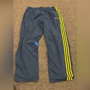 O'Neill Men's L Blue Joggers Yellow stripes bottoms track pants pockets